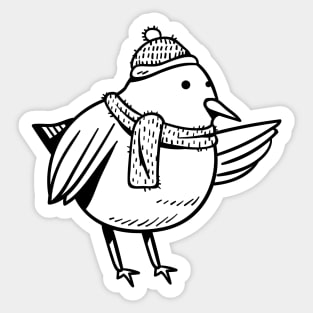 Bird - Cute bird for christmas Sticker